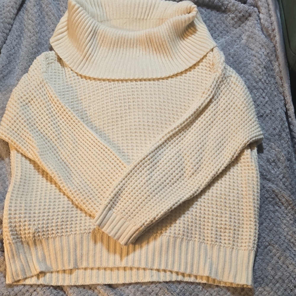 Modcloth Cream Cowl Neck Sweater